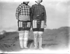 Image of Two Greenland women stand together